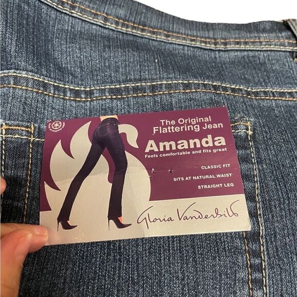 Gloria Vanderbilt Classic Fit Straight Leg Blue Jenas Size 18 NWT - Picture 4 of 9